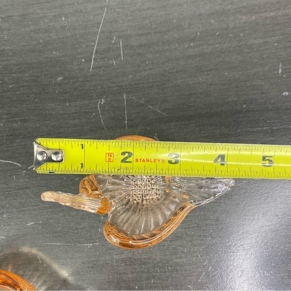 Vintage Art Glass Nesting Swans Made in Italy Salmon Amber Bowl Trinket Dishes - Picture 16 of 16